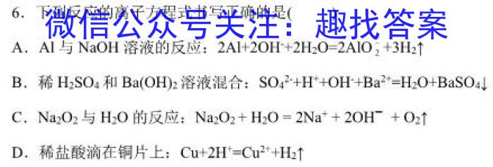 皖智教育安徽第一卷·2023年安徽中考信息交流试卷(五)5化学