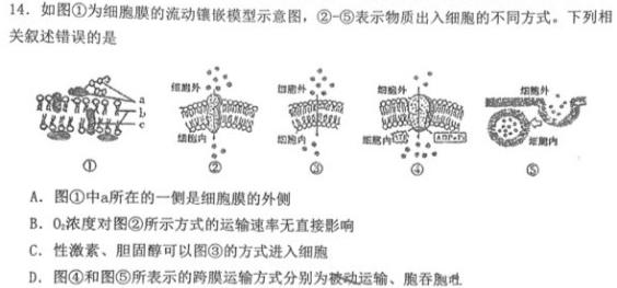 2023江西南昌一模高三3月联考各科生物
