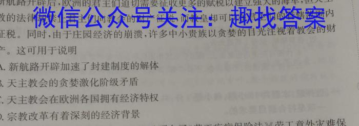 安徽省2023届九年级第一学期期末质量监测历史