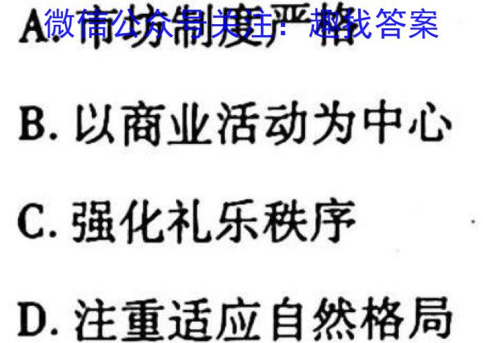 2023届普通高等学校招生全国统一考试 3月青桐鸣大联考(高三)(老高考)历史