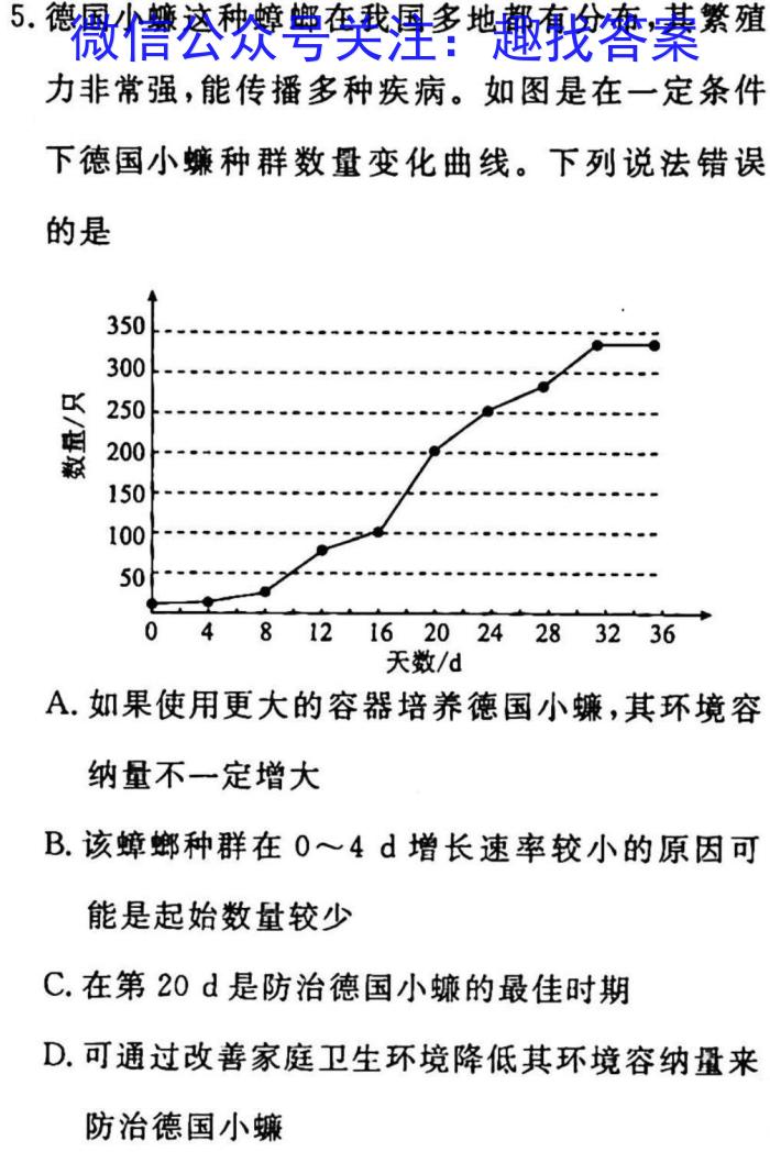 湖南省2023年3月高三调研考试生物