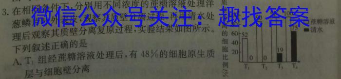 黑龙江省2025届高一年级上学期六校期末考试（23-232A）生物