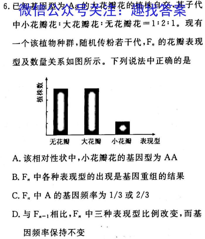 2023莆田市检高二3月联考生物