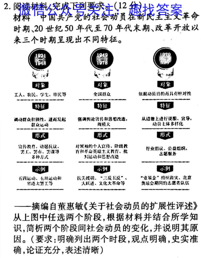 河北省邢台市部分学校2022-2023学年高三下学期4月联考历史