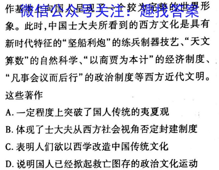 凤庆县2022-2023学年上学期九年级期末阶段性教学水平诊断监测(23-CZ70c)历史