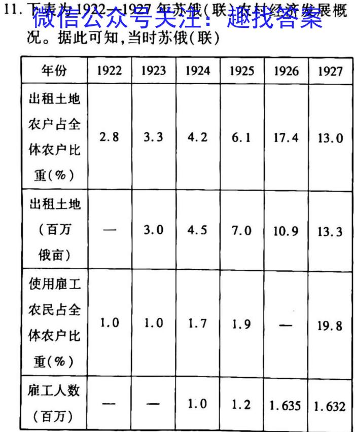 江西省2023年九年级模拟三历史