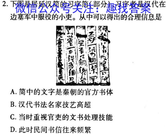 2023年河南省普通高中毕业班高考适应性测试历史