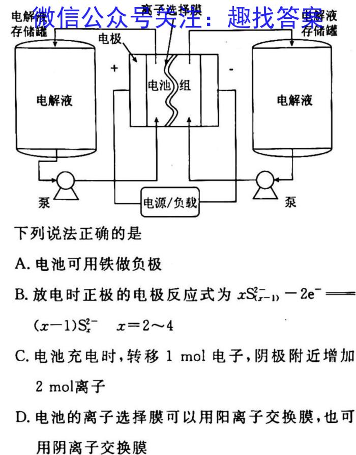 NT2023届普通高等学校招生全国统一考试模拟试卷(二)(全国卷)化学