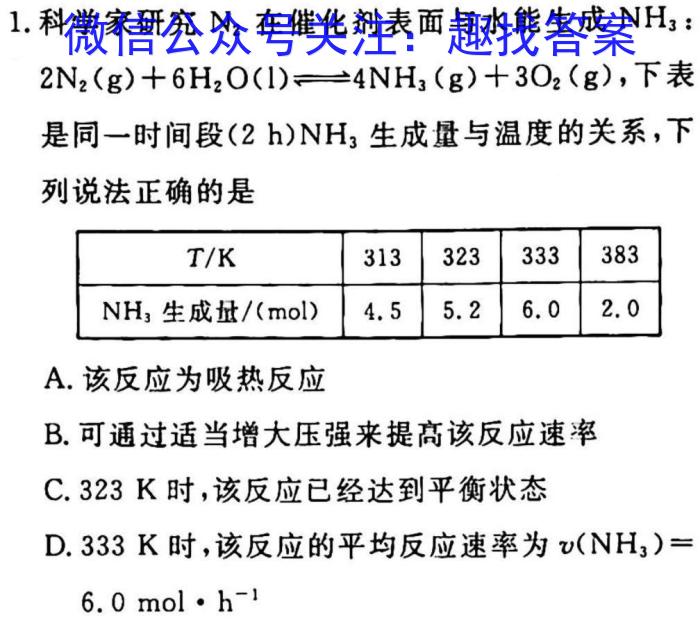 天一大联考 河南省2022-2023九年级学业水平诊断(一)化学