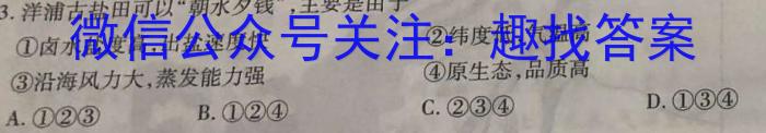 安徽省2023年九年级第一次教学质量检测（23-CZ140c）s地理