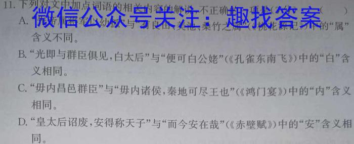 2023年高考桂林河池防城港市联合调研考试(2023.03)语文