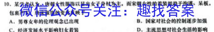 2023年河南省普通高中毕业班高考适应性练习历史