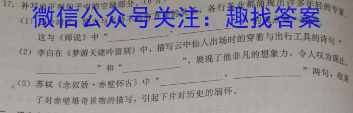 学林教育2023年陕西省初中学业水平考试·名师导向模拟卷(一)B语文