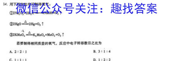 辽宁省葫芦岛市兴城市2023届九年级第一学期期末质量检测化学