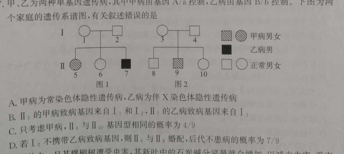丰城中学2022-2023学年下学期高二月考生物