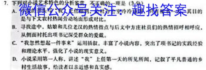 2023届九师联盟高三年级3月质量检测（新高考·河北）语文