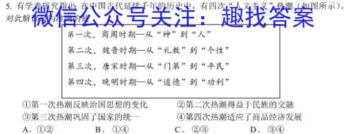 超级全能生2023高考全国卷地区高三年级3月联考历史试卷