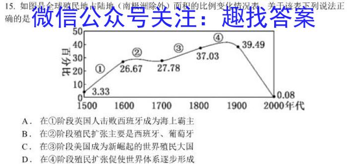 2023河南省普通高中招生考试模拟试卷（三）历史