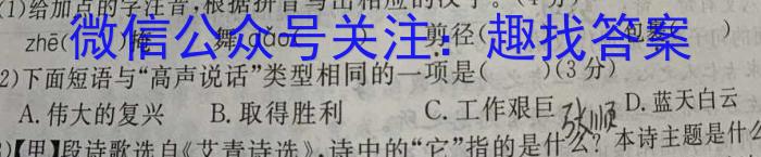 安徽省2025届同步达标月考卷·八年级下学期第一次月考语文