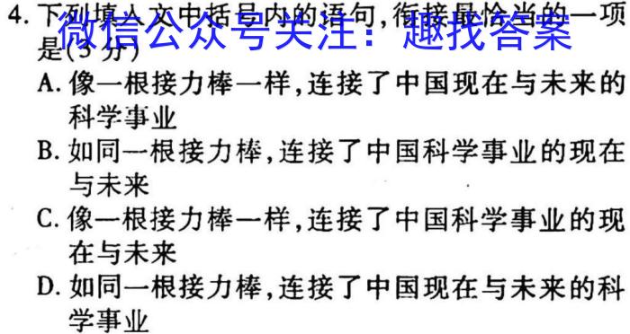 2023年普通高校招生考试冲刺压轴卷XGK(四)4语文