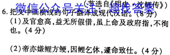 湖南省永州市2023年初中学业水平考试模拟试卷（二）语文