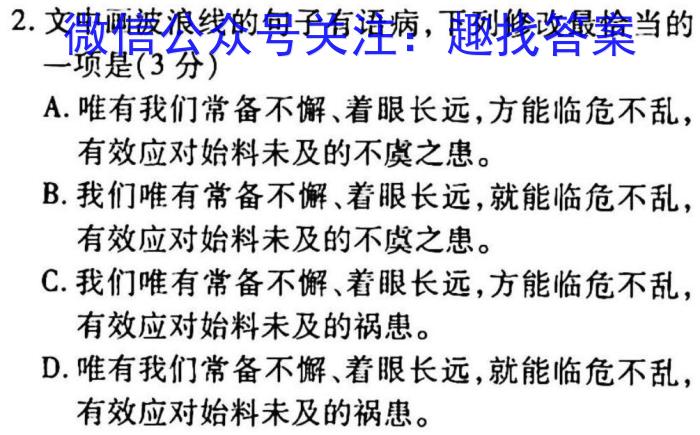 2023年陕西省初中学业水平考试全真模拟（三）语文