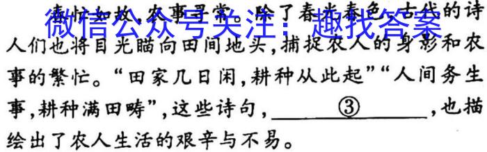 【陕西】2023年商洛市第一次高考模拟检测试卷（23-347C）语文