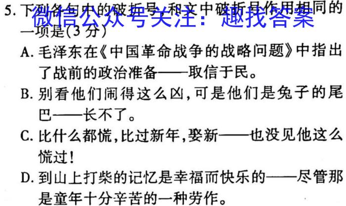 2023年河北省新高考模拟卷（四）语文