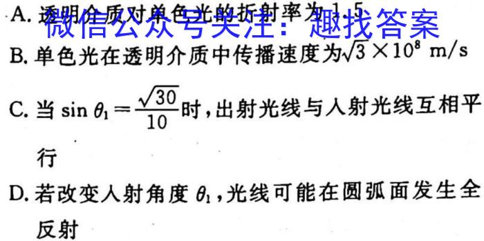天一大联考·河南省2023届九年级学业水平诊断（一）.物理