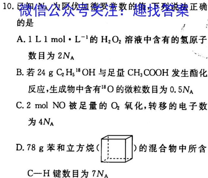 吉林省2022~2023学年度高二年级上学期期末考试(23-162B)化学