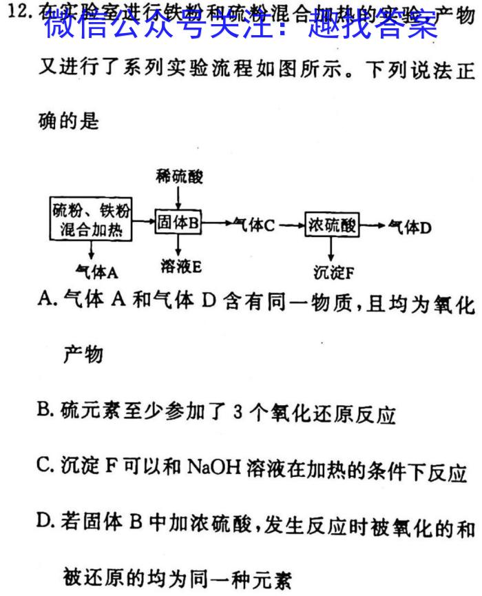 山西省2023年中考复习预测模拟卷（一）化学