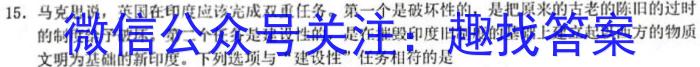 安徽省2023届同步达标月考卷·九年级3月摸底考试&政治