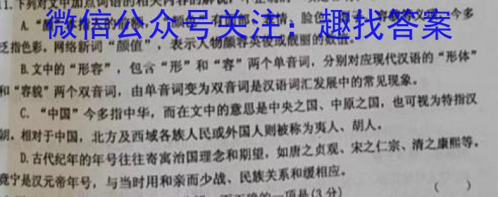 2023年陕西省初中学业水平考试•全真模拟（三）A版语文