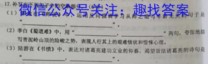 凤庆县2022-2023九年级学业水平测试卷(一)(23-CZ154c)语文