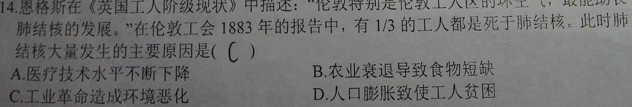 2023届九师联盟高三年级3月联考（新高考）历史