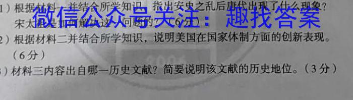 2022-2023湖南省高一阶段性诊断考试(23-355A)历史