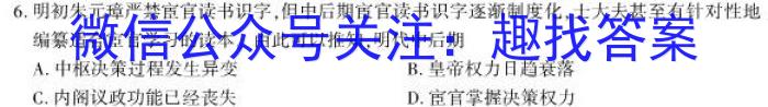 安宁中学高2024届高二下学期第一次适应性检测历史
