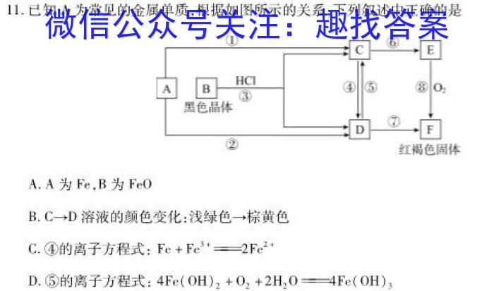 陕西学林教育 2022~2023学年度第二学期七年级第一次阶段性作业化学