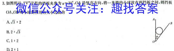 湖南省2023年初中学业水平考试模拟试卷（卷三）物理`