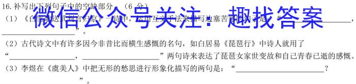 安徽省2023年名校之约·中考导向总复习模拟样卷（八）语文