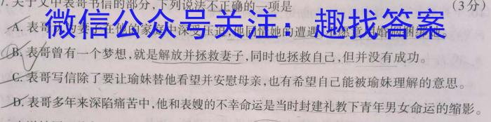 2023年全国高考名校名师联席命制押题卷（四）语文