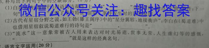 陕西学林教育 2022~2023学年度第二学期七年级第一次阶段性作业语文