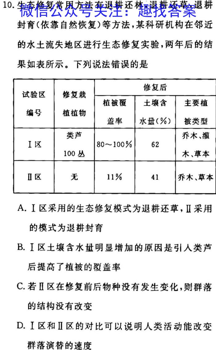 炎德英才名校联考联合体2023年春季高二第一次联考(3月)生物