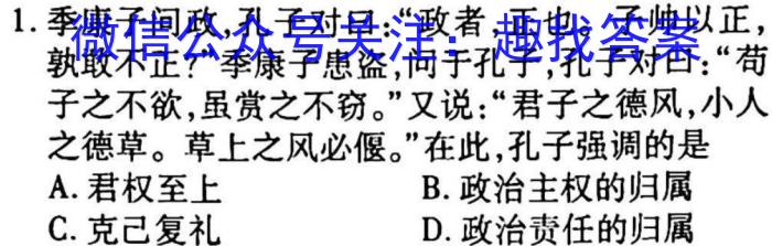 陕西省2023届九年级期末质量监测B（23-CZ53c）政治s