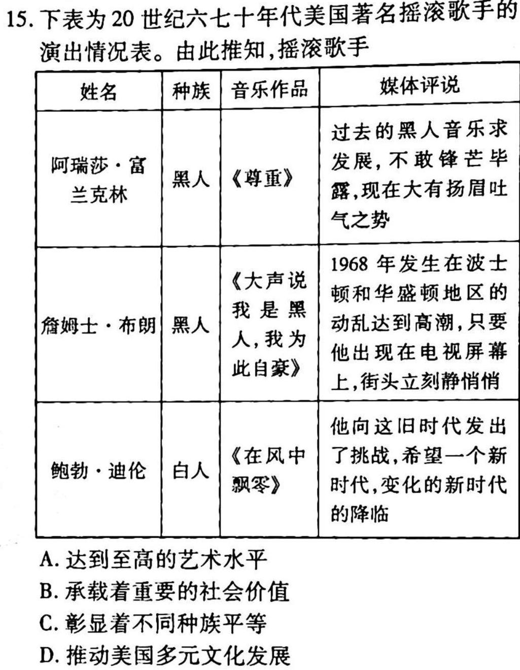 2023年普通高等学校招生全国统一考试进阶模拟试卷(仿真冲刺卷)(二)2政治y