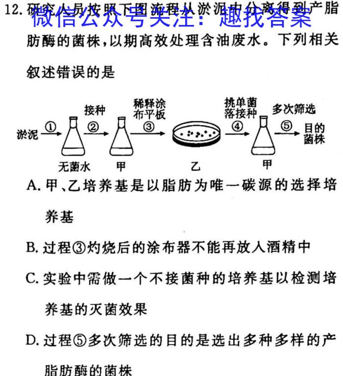 名师卷2023届普通高等学校招生全国统一考试仿真模拟卷(二)2生物