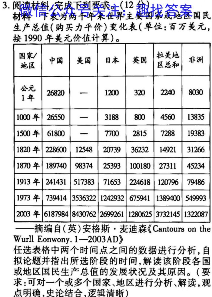 黑龙江省2022-2023学年高二学年第二学期第一次考试历史