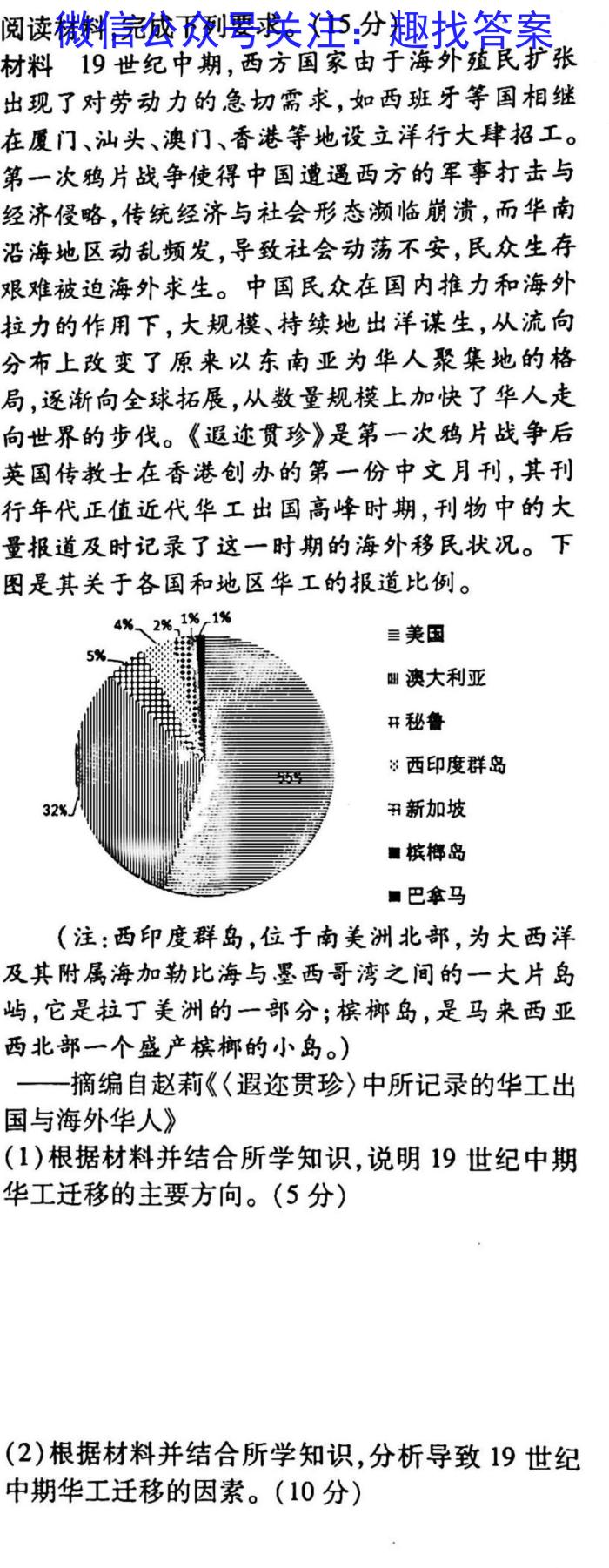 2023年普通高等学校招生全国统一考试样卷 新教材(一)1历史