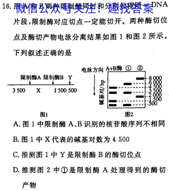 2023年吉林省高一年级八校联考（3月）生物