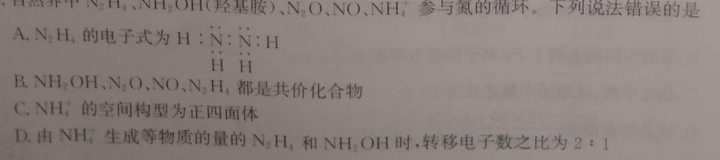 ［陕西］2023年陕西省九年级下学期3月联考（23-CZ97c·金卷二）化学